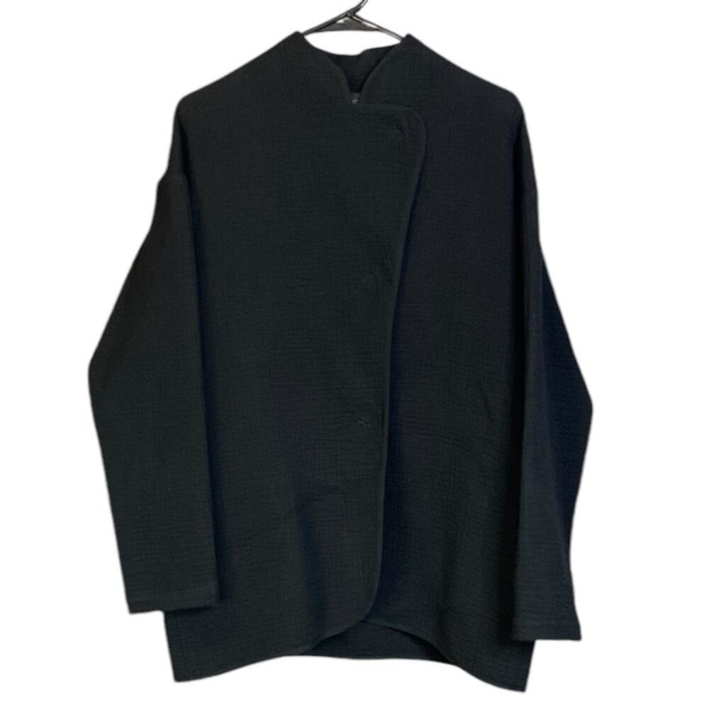 Zero + Maria Cornejo ARI Quilted Ticking Coat in Black